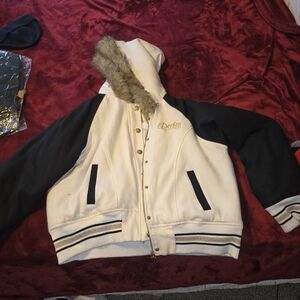 White and Black Bomber Jacket